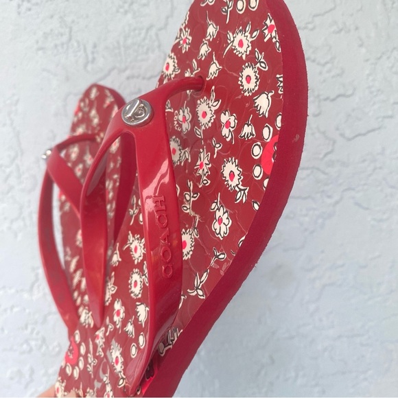 Coach Red Sandals with floral thong sandals Pattern - Picture 3 of 6